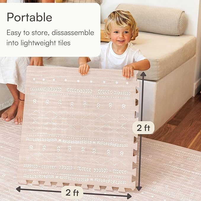 Lillefolk Baby Play Mat for Floor – 6x8ft Dusk | Soft Non Toxic Premium EVA Foam Tiles for Tummy Time, Crawling & Playroom – Waterproof Interlocking Floor Mat for Babies & Toddlers (12 Tiles)