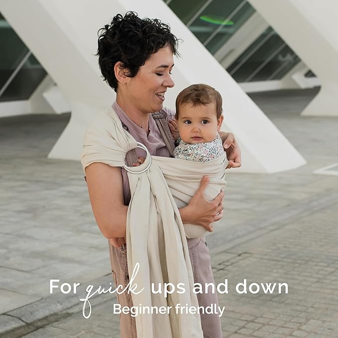 Boba Ring Sling - Newborn to Toddler Carrier, Lightweight & Breathable, Hip-Healthy, Front & Hip Carry, 8-35 lbs (Pampas)