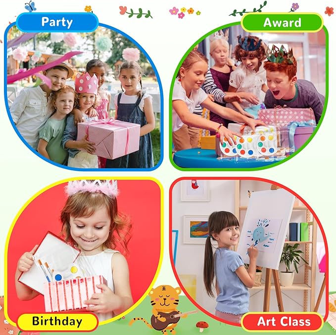 Mini Watercolor Paint Set for Kids.36 Pack Watercolor Paint Kids,5 Color Water Color set with Paint Brush and Palette Tray.DIY for Art Party Favors, Prizes,Birthday