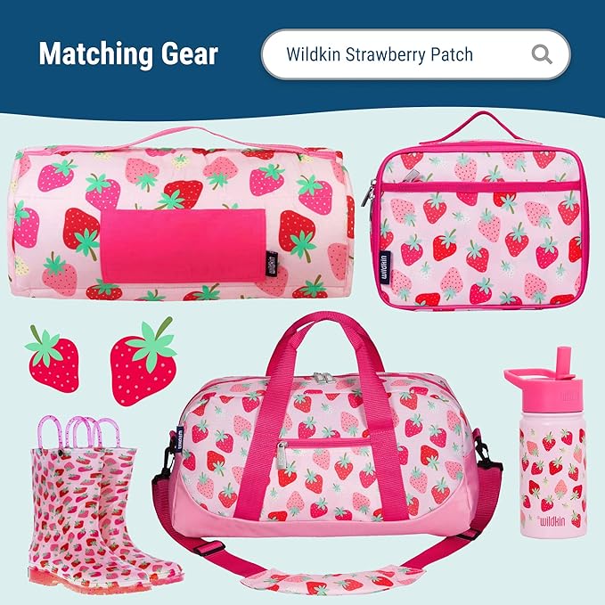 Wildkin ECO rPET 17-inch Large Backpack – Sustainable, Padded, Adjustable – Strawberry Patch