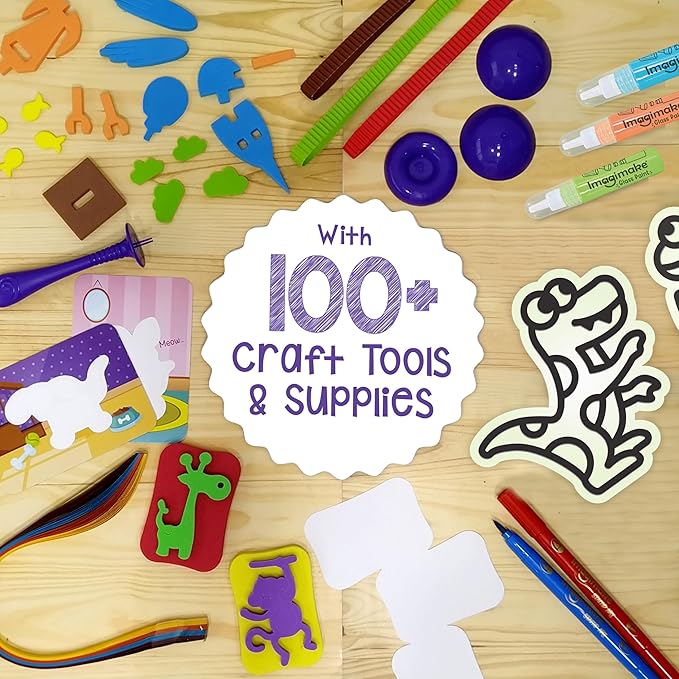 Imagimake 5 in 1 Awesome Craft Kit | Over 15 Projects - Creative DIY Arts & Crafts, Craft Kit for Kids | Gifts for 5 6 7 8 9 10 11 12 Years Old Girls & Boys | Arts and Crafts for Kids Ages 6-8 & 8-12