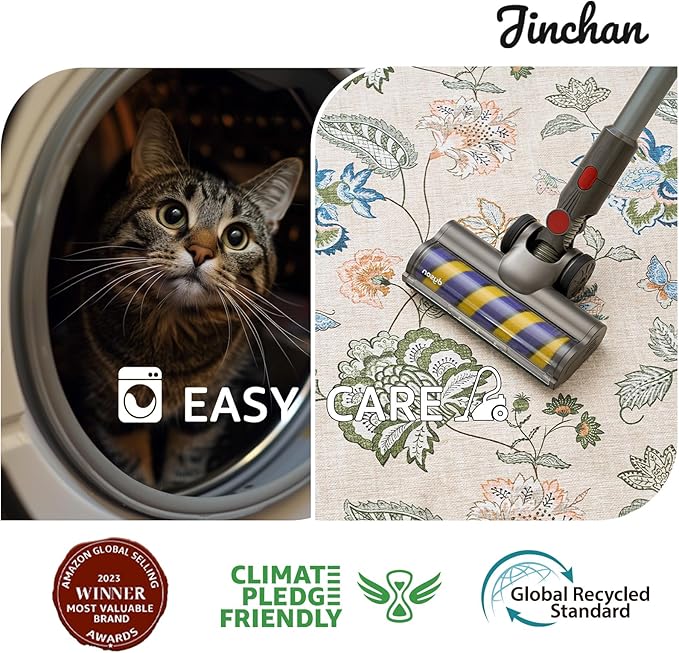 jinchan Floral Corner Rug for Entryway Washable Kitchen Rug Vintage Romance Design Non Slip Quarter Circle Lightweight Low-Pile Throw Carpet for Playroom Reading Nook Nursery, 4ft Radius, Green/Beige