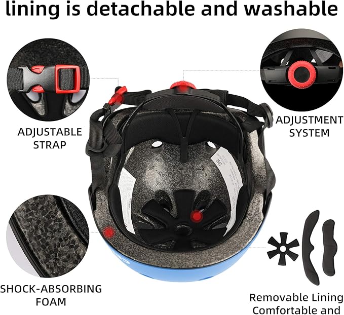 Kids Bike Helmet,Toddler Skateboard Helmets for Ages 2-3-5-8-14 Years Boys Girls，Adjustable Multi-Sport Bicycle Skateboarding Football Roller Skating Scooter Rollerblade Balance Bike Helmet