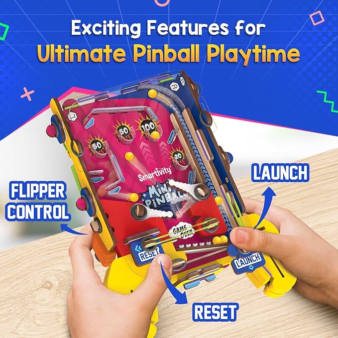 Smartivity DIY Mini Pinball for Kids Ages 6-12 Years | Build Your Own - Hand Held Pinball Game I Birthday Gift for Boys & Girls | STEM Toy for Kids 6,7,8,9,10,11,12 Years Old