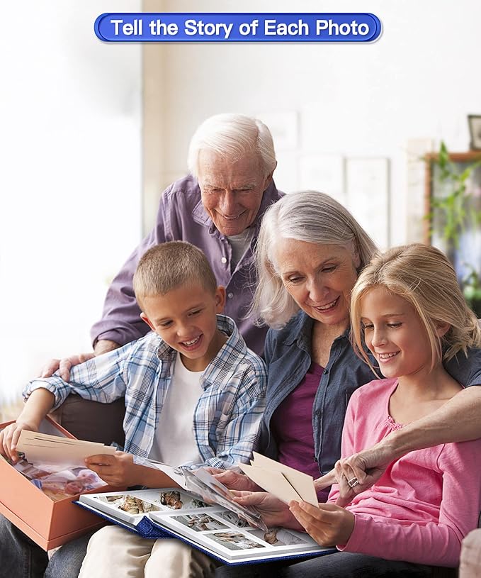 Popotop Photo Album Self Adhesive Scrapbook Album for 4x6 5x7 8x10 Pictures DIY Photo Book as Scrapbooking Supplies Kits, Birthday Gifts for Women Mom Wedding Baby Family Travel