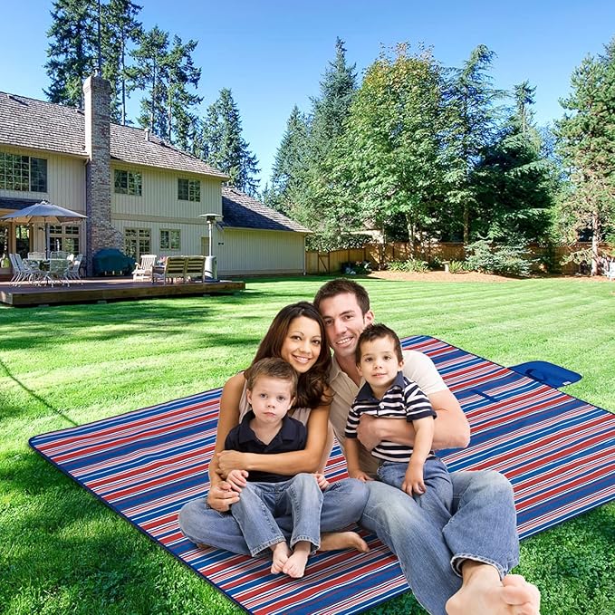Beach Blanket Picnic Mat Outdoor Picnic Blanket Extra Large Sand Proof Waterproof Portable Beach Chair Mat for Adult Camping Hiking Travel Park Law Grass