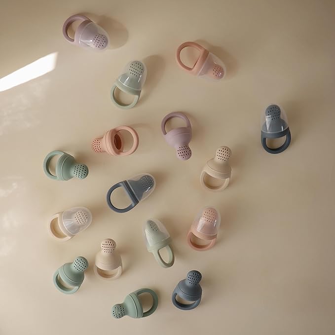 mushie Silicone Baby Fresh Fruit & Food Feeder Pacifier | 6 Months+ (Sage)