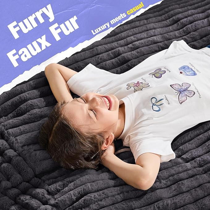 Hobestluk 5FT Bean Bag Chairs Adult Bean Bag with Portable Handle Comfy Large Bean Bag Lounge Chair with Removable Cover for Living Room Bedroom (Stripe Dark Grey, 5FT)