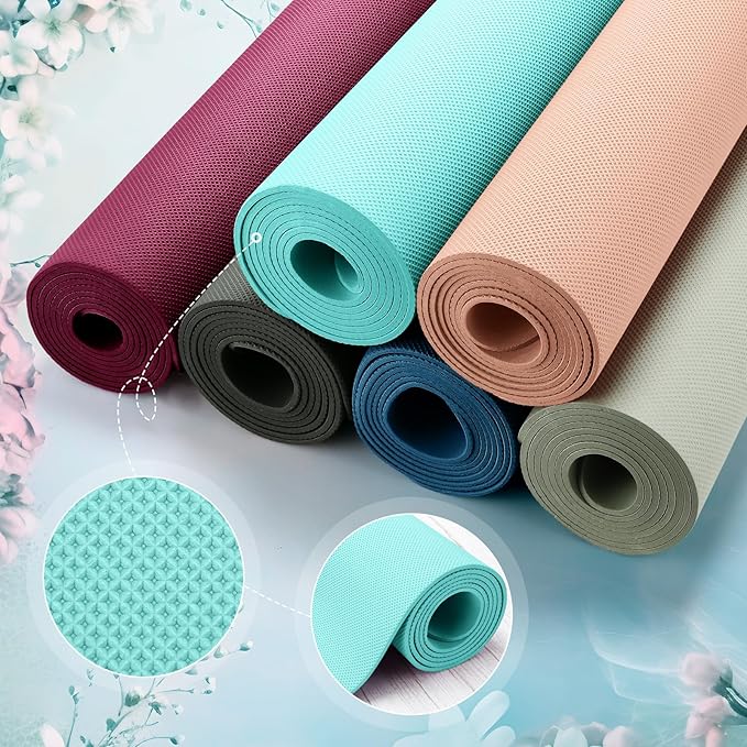 Timgle 24 Pack 68" x 24" Yoga Mat Bulk, 4mm Thick Extra Long Sports Mat Anti Slip Tear Resistant Yoga Exercise Set for Fitness Stretching Home Workout Gym and Studio