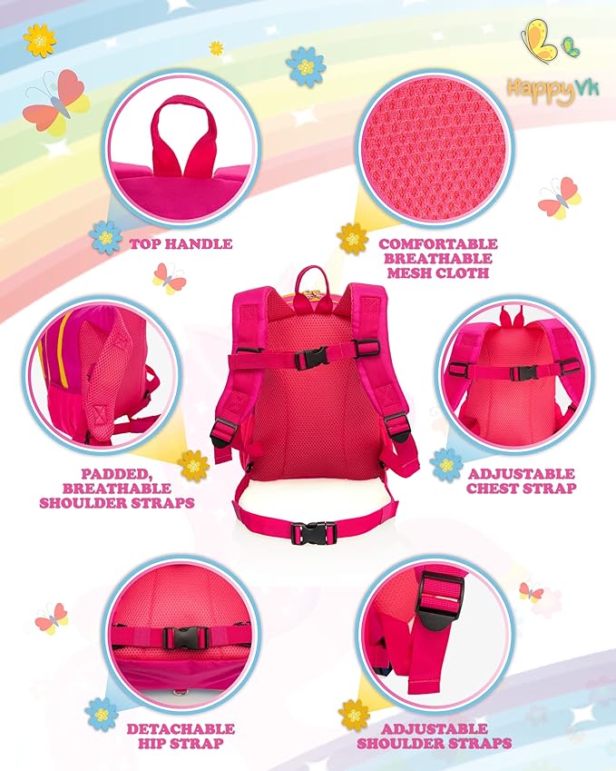 Backpack with Leash for Kids-Anti Lost Walking Toddler Leash-Unicorn design-for 1-4 Years Old Girls