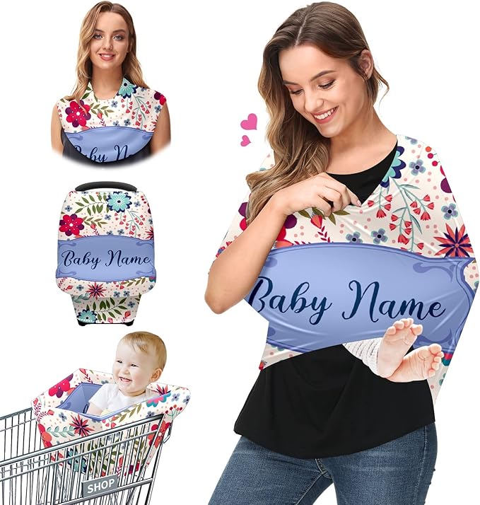 Baby Car Seat Stroller Cover Nursing Cover New Mom Breastfeeding Scarf Soft Stretchy Infant Carrier Cover Car Canopy Coverage