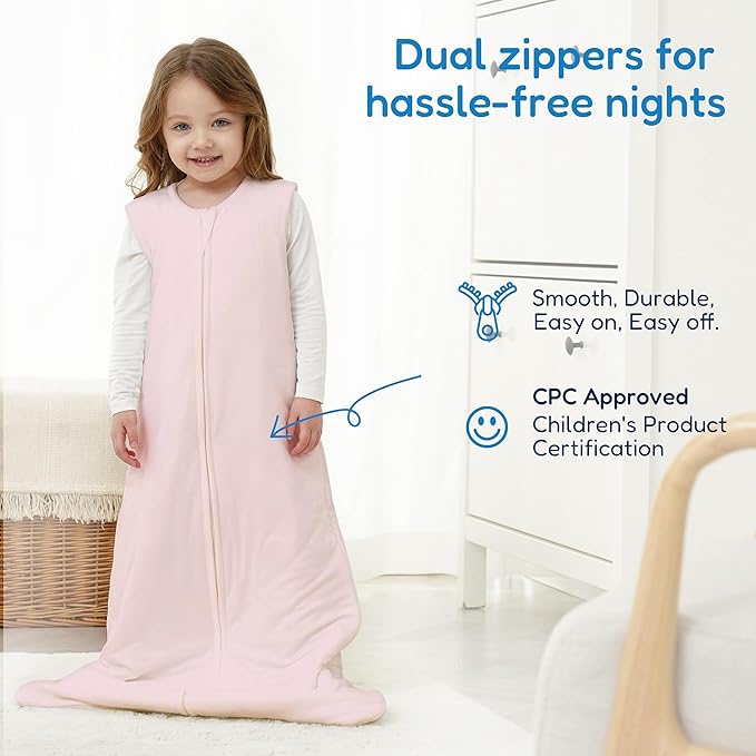TotAha Toddler Sleep Sack 1.0 TOG for 2T-3T-4T, Premium Soft Wearable Blanket Baby Sleeping Bag with 2-way Safe Zipper for Girl Boy