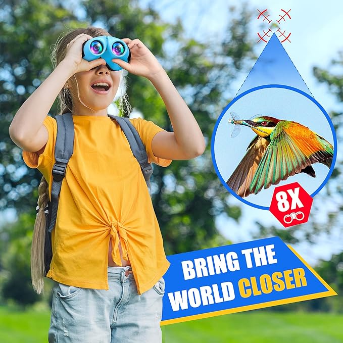 LET'S GO! Binocular for Kids, Compact High Resolution Shockproof Binoculars
