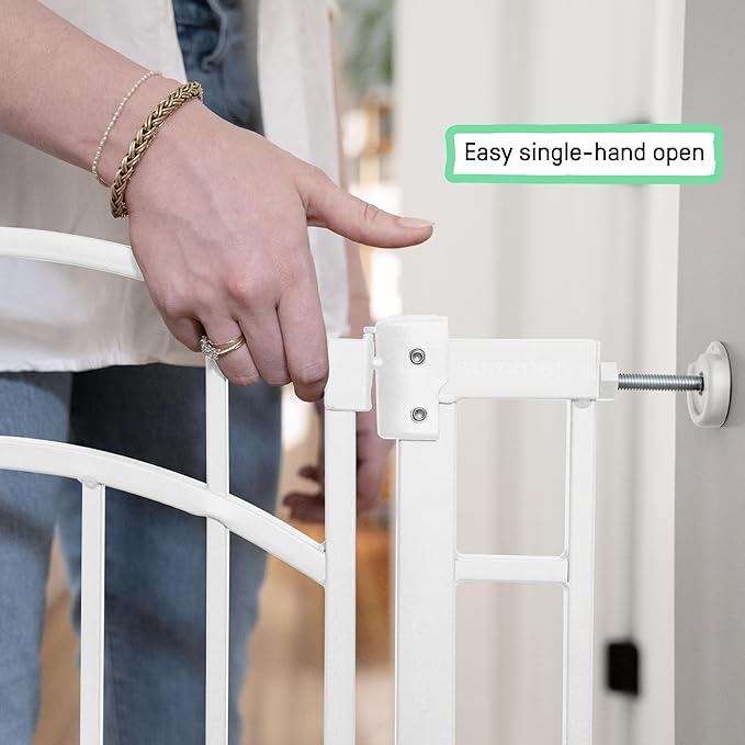 Ingenuity Decorative Extra Tall Baby Gate & Dog Gate, 28.5"-48" Wide, 36" Tall, Hardware or Pressure Mounted, Install on Top or Bottom of Stairs, Banister, or Doorway - White