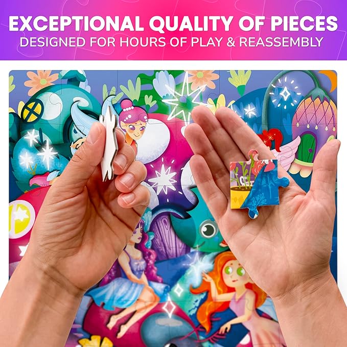 QUOKKA Puzzles for Toddlers 3-5 – 4 x 48 Pieces Puzzles for Kids Ages 3-4 – 12 Toy Learning Vert Girls for 4-6 – Jigsaw Game for Boy and Girl 3-5-7 Year Old