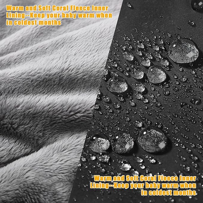 Yoofoss Winter Stroller Cover - Universal Toddler Footmuff, Water Resistant Coral Baby Stroller Bunting Sleeping Bag