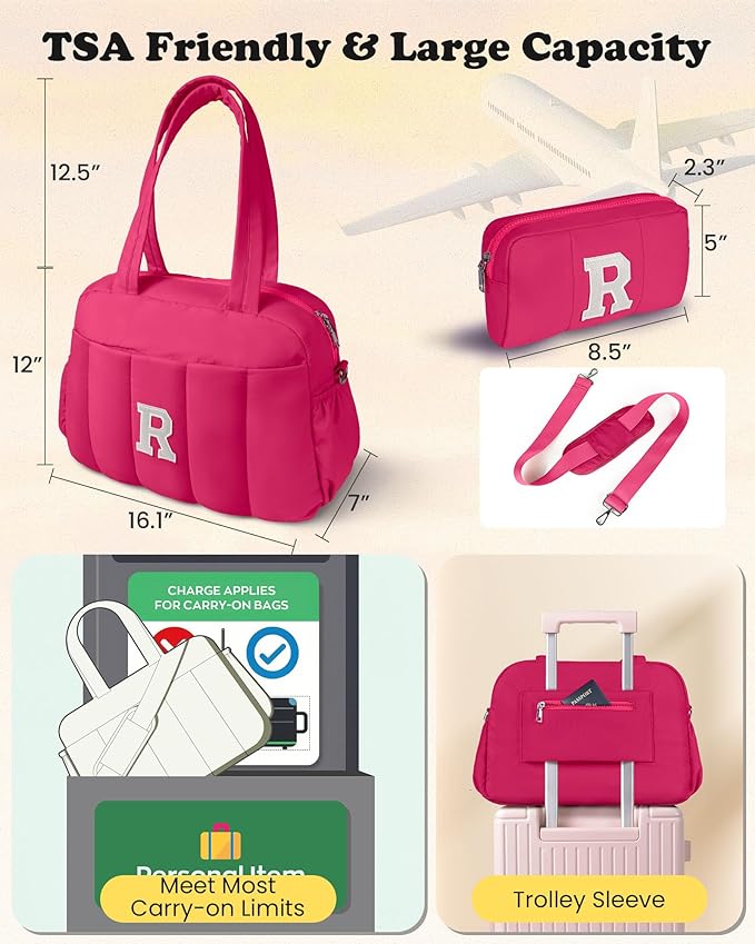 Dance Bag, Kid Weekender Bags，Girl Overnight Bag with Wet Pocket，Lightweight Travel Tote Personalized Cheer Bags with Makeup Pouch-10 Year Old Girl Birthday Gifts