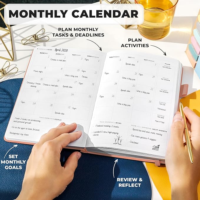 Clever Fox Planner Premium Edition – Undated Luxurious Weekly & Monthly Planner to Increase Productivity and Hit Your Goals – Organizer – Start Anytime, A5, Lasts 1 Year, Light Pink (Weekly)