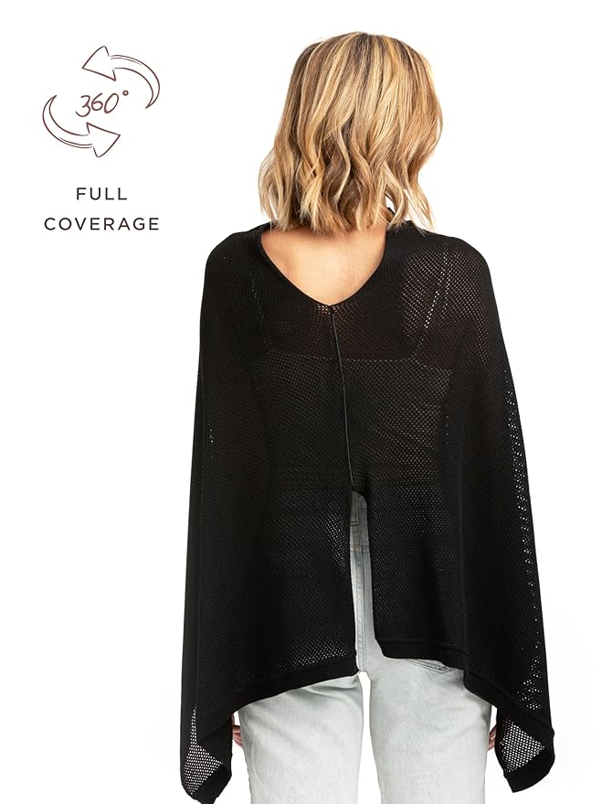 We are Amma | The Cocoon™ - Newborn Essentials Must Haves: Nursing Cover for Breast Feeding Essentials | Nursing Sweater Used as Breastfeeding Cover (Black, One Size)