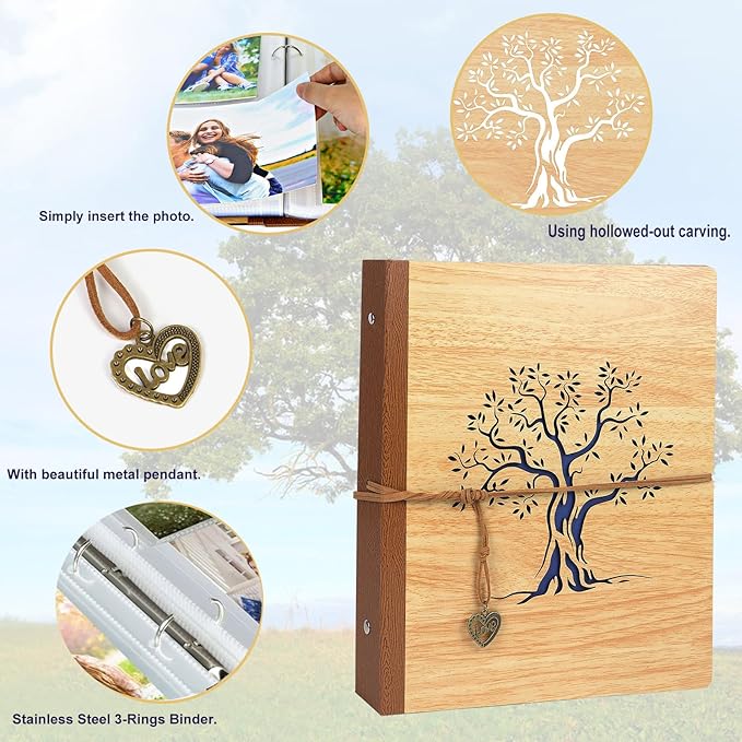 ZEEYUAN 5x7 Small Photo Album Holds 200 Photos Mothers' Day Gift for Mom from Daughter Son Gifts for Grandma/Fathers Gifts for Dad/ 5x7 Family Album Memory Photo Book