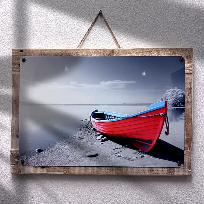 MUNDAZE Custom Portrait Metal Print on Reclaimed Wood Pallet Frame – Personalized Family Photo Gift – Glossy Aluminum Wall Art Keepsake – Made and Shipped in USA (10 x 8)