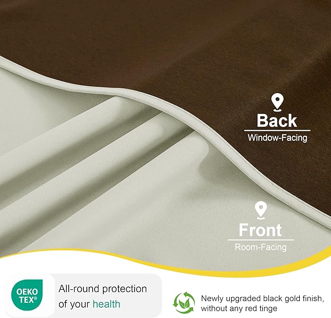 NICETOWN Farmhouse Curtains for Living Room, Blackout Thermal Insulated Sliding Door Curtains for Patio Glass Door, Grommet Soundproof Smart Drapes for Office, 1 Pair, 52" W x 95" L, Light Beige