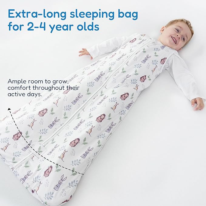 TotAha Toddler Quilted Sleep Sack 1.0 TOG for 2T-3T-4T, Soft Warm Wearable Blanket Baby Sleep Bag with 2-Way Safe Zippers,Premium Winter Extra Large Sleeping Sacks