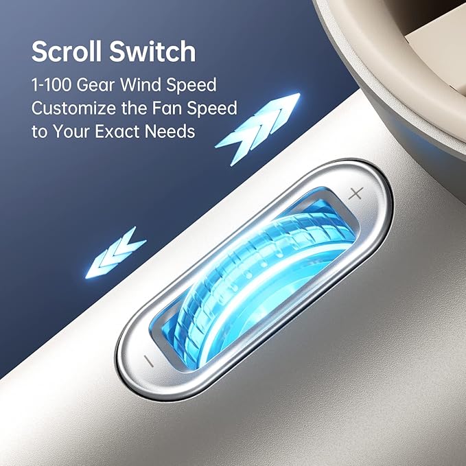 JISULIFE Handheld Fan Pro Series - Extreme Cooling Output: 1-100 Speed Scroll Wheel, Metal Body, Digital Display, 1.5H Fast Charge, 5000mAh-Portable Fan for Travel Outdoor, Gifts for Women Men(Brown)