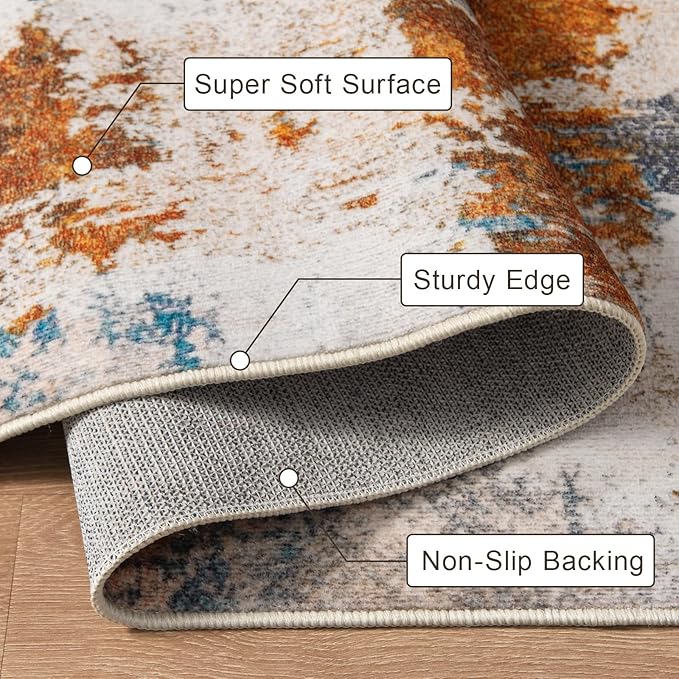 Entrance Rug 2x3 Indoor Door Mats for Entryway Modern Abstract Washable Rugs Grey Rug Non Slip Throw Rugs for Bedroom, Kitchen, Front Door Entryway