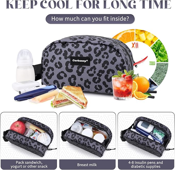 Small Cooler Bag Freezable Lunch Bag for Work School Travel,Leak-Proof Small Lunch Bag,Small Insulated Bag for Kids/Adults,Freezer Lunch Bags,Freezable Snack Bag,Mini Lunch Bag Fit for Yogurt