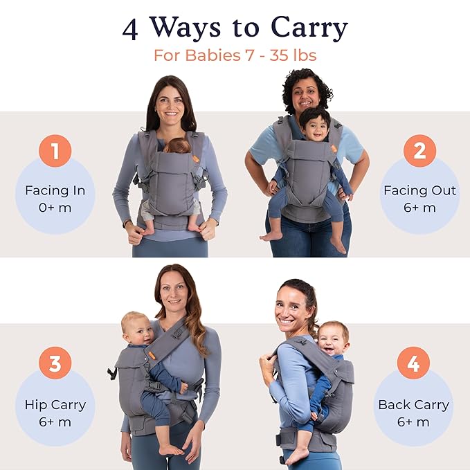 Beco Gemini Baby Carrier Newborn to Toddler - Front, Back and Hip Seat Carrier, Baby Carrier Backpack & Baby Front Carrier with Adjustable Seat, Ergonomic Baby Holder Carrier 7-35lbs (Jade Leopard)