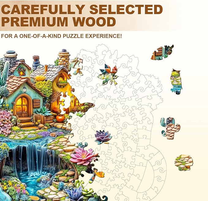 WOODBESTS Wooden Puzzles for Adults, Succulent Mug Wood Puzzles Adult(250 Pieces, L, 13.4 * 13.3in), Unique Shape Wooden Animal Jigsaw Puzzles, Birthday Gifts for Adults Family Game