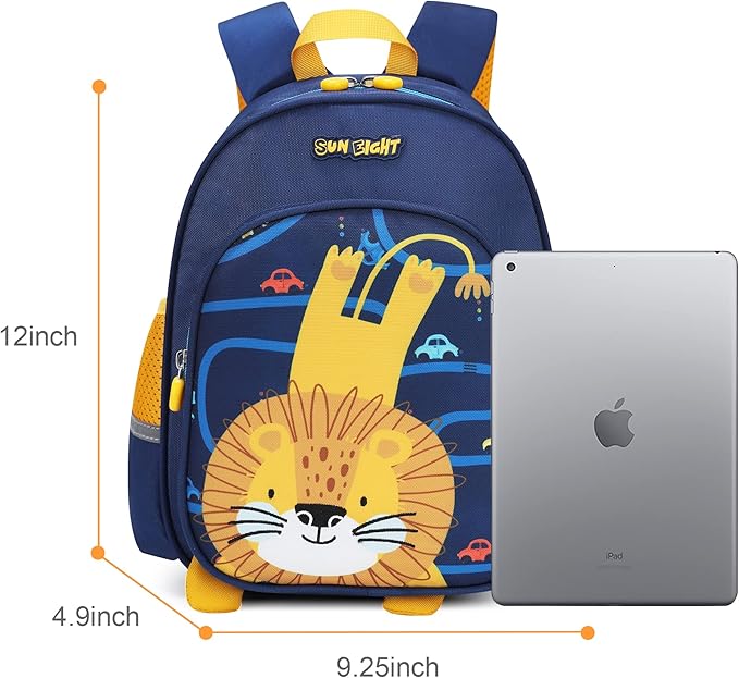 Cute Lion Toddler Backpack for Girls & Boys Mini Animal Cartoon Travel Bag for Babies 1-5 Years Durable & Lightweight Baby Backpack (Lion Design)