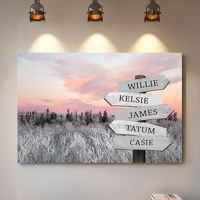 Personalized Gifts for Mom Family Names Street Custom Multi-Name Date of Birth Vintage Street Sign Happy Mothers Day Canvas Wall Art Best Christmas Gifts for Mommy from Daughter Son Children Kids #20