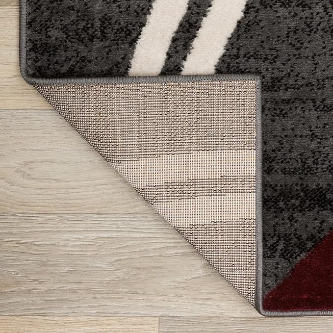 Rugshop Modern Wavy Circles Design Runner Rug 2'7" x 6' Red