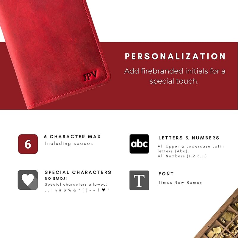 PEGAI Personalized Leather, Passport Holder For Travel | Handmade Passport Wallet Cover Case | Travel Document Holder, Passport Cover for Men, Women, and Family | Pike (Rose)