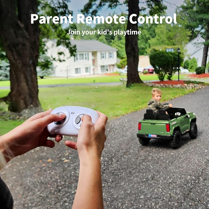 24V 10Ah Ride on Toy for Big Kids, 4WD 2 Seater Electric SUV Kids Car to Drive w/Remote Control, 4x200W Motors - Army Green