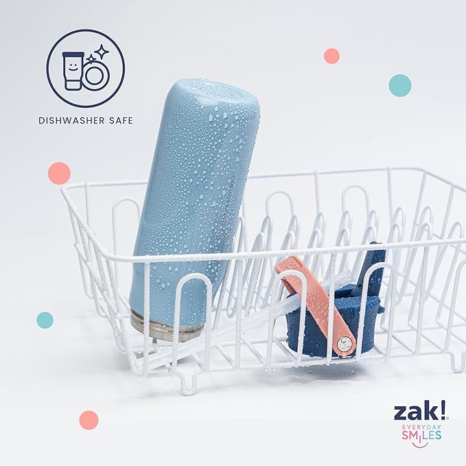 Zak Designs Barbie Harmony Water Bottle for Travel or At Home, 20oz Stainless Steel is Leak-Proof When Closed and Vacuum Insulated with Straw Lid and Carry Handle (Pink)