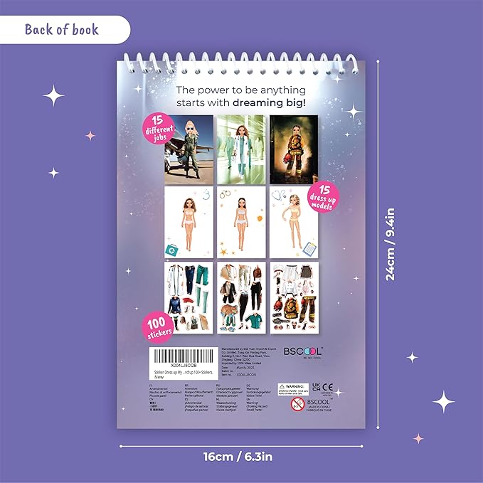 Sticker Dress up My Dream Job - Sticker Activity Book for Kids. Learn Girls Fashion Design Career Themed with Stickers and Guides for Kids 5 and up.100+ Stickers