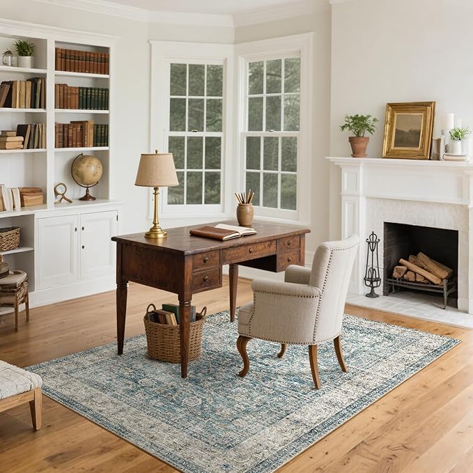 Machine Washable Entryway Throw Rug: Door Mat Indoor Entrance 4x6 Rug Boho Small Area Rug Non-Slip Low Pile Kitchen Rug for Front Door Indoor Entrance Entry Kids Room