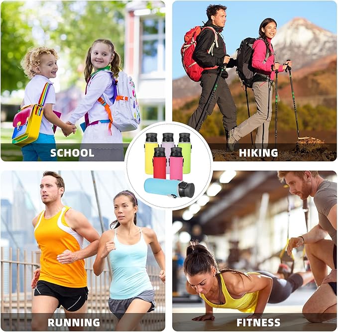 Rtteri 6 Pcs Neoprene Water Bottle Carrier Bag with Adjustable Shoulder Strap 32oz Insulator Water Bottle Cover Holder Cooler Sleeve for Stainless Steel/glass/plastic (Stylish)