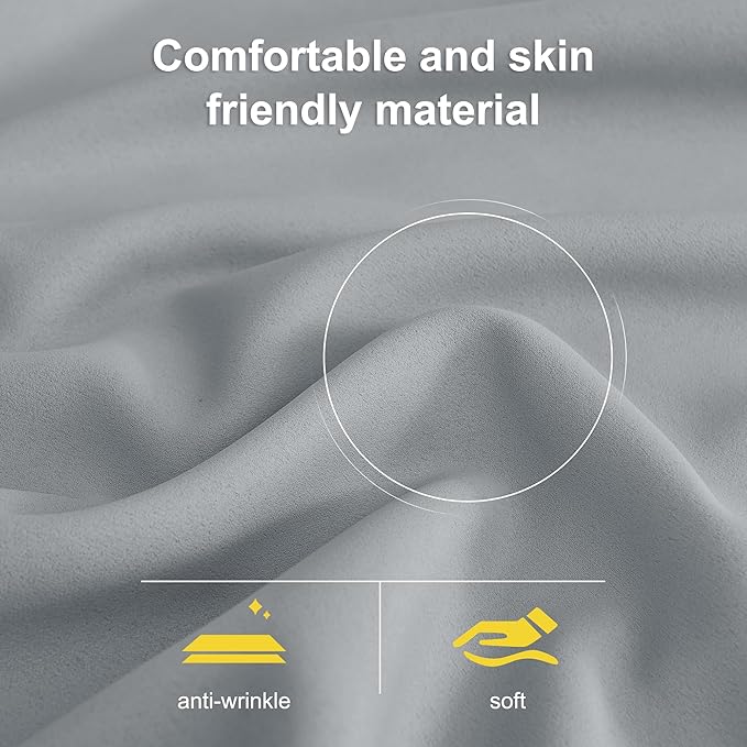 NICETOWN Plylux Blackout Curtains for Home Decor - Thermal Insulated Portable Privacy Blackout Curtains Window Treatment Drapes for Living Room Bedroom Patio Door, 1 Pair, Silver Grey, 52" W x 95" L