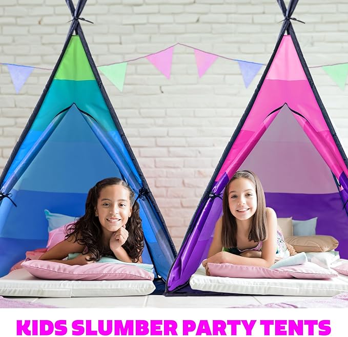 USA Toyz Happy Hut Teepee Tent for Kids - Indoor Pop Up Teepee Kids Playhouse Tents for Boys, Girls, Toddlers with Portable Storage Bag (Pink)