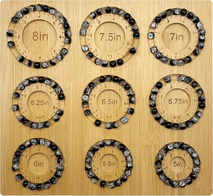 Petoysoso Bead Boards for Jewelry Making, Bamboo Beading Board for Jewelry Bracelet Making, Bracelet Bead Board for Bracelet, Jewelry Making Supplies, Sizes 5" to 8"