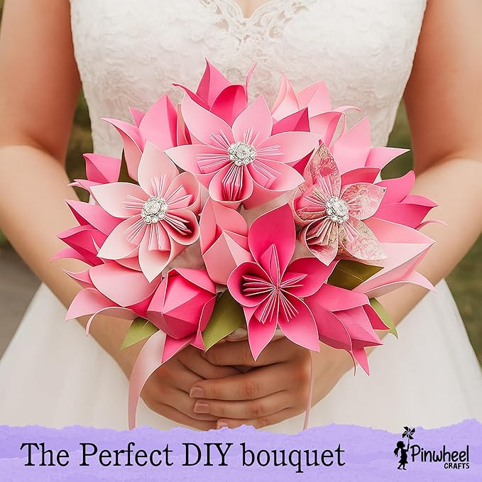 Pinwheel Crafts Origami Papers Kit - Multicolor Flower Origami Kit for Kids,Teens and Adults Ages 6 7 8 9 10 11 12+, Arts and Paper Crafts for Kids 550 Pcs - Fun Foldable Gift