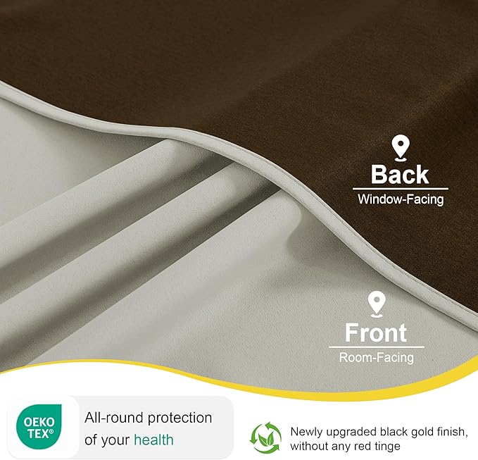 NICETOWN Grommet Blackout Curtains for Bedroom and Living Room - 2 Panels Set Thermal Insulated Smart Room Darkening Plylux Curtains for Nursery Window Cover (Snad, 52 x 84 Inch Long)