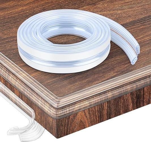 Baby Proofing,16.4ft(5M) Silicone Soft Corner Protectors with Pre-Taped Strong Adhesive, Edge Protectors for Sharp Corners of Cabinets, Tables