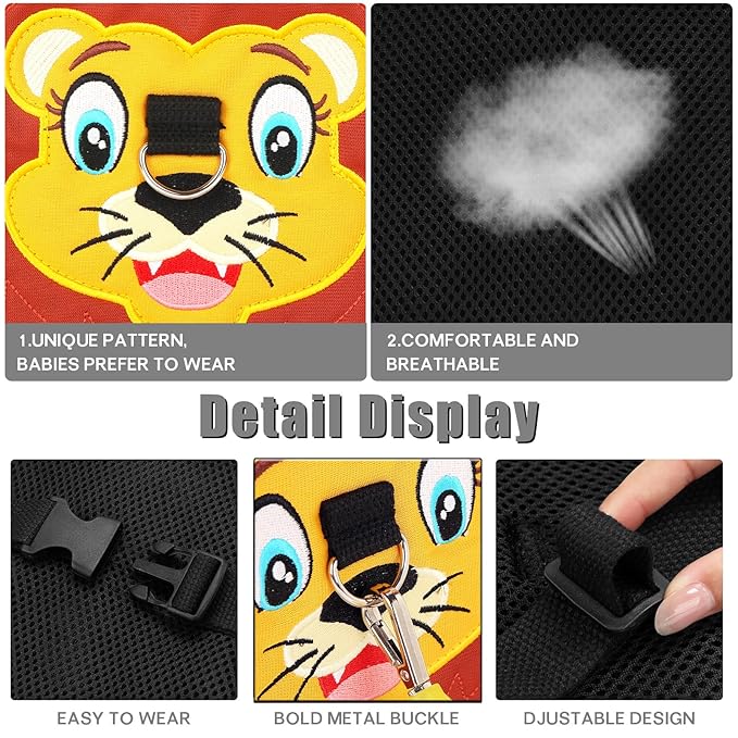 Toddlers Leash + Anti Lost Wrist Link Child Kids Safety Harness Kids Walking Wristband Assistant Strap Belt for Boys Pink Christmas Gift (Black 2)