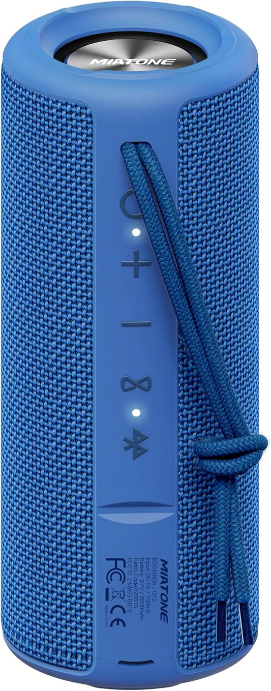 MIATONE Boombox Outdoor Portable Bluetooth Speakers Wireless Speaker Waterproof - Blue