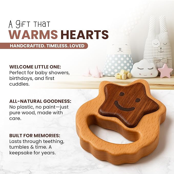 Wooden Toy for 6–12 Month Old Baby | Montessori Rattle | Toys for Baby Boy & Girl